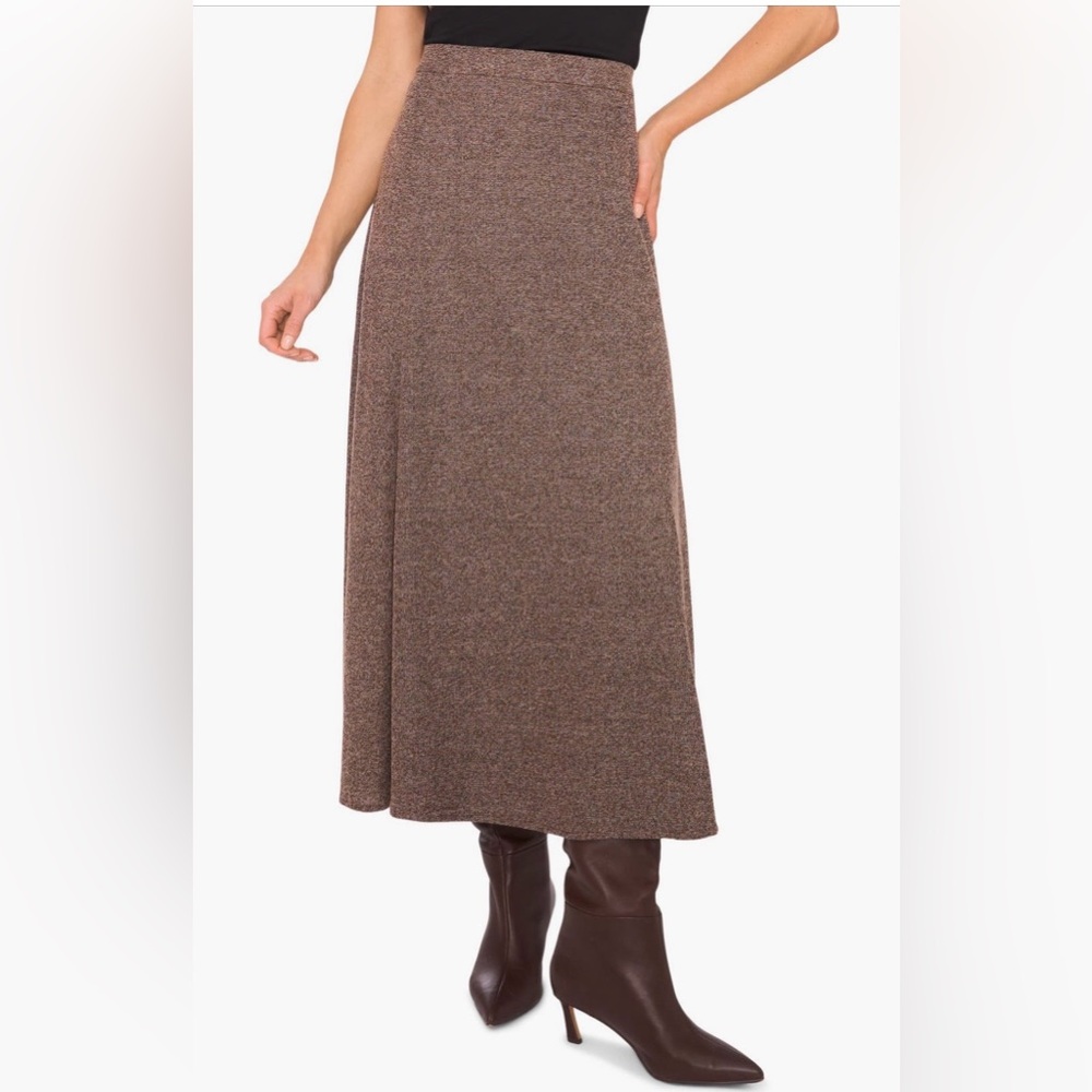 Nordstrom Halogen Elegant Brown Tweed A-Line Skirt. NWT - Picture 2 of 5
